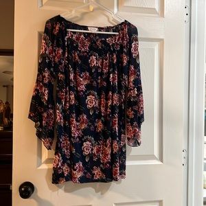 Blue floral maternity